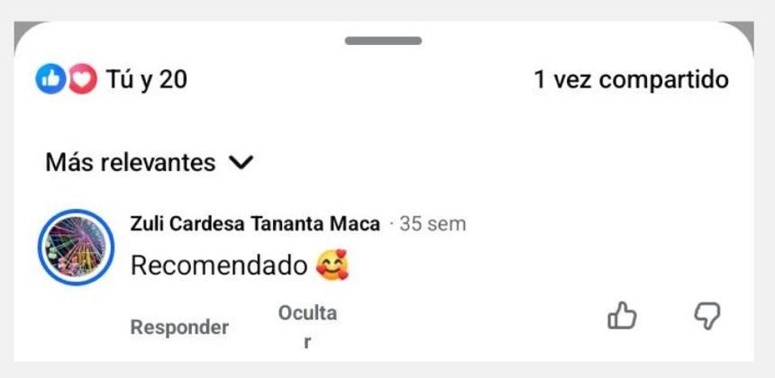 Testimonio de paciente por WhatsApp
