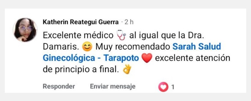 Testimonio de paciente por WhatsApp